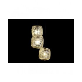 Lampadario DKD Home Decor 43 x 43 x 100 cm Nero Marrone Bambù 50 W