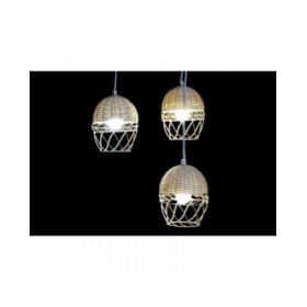 Lampadario DKD Home Decor Bianco Marrone Chiaro 220 V 50 W (38 x 38 x 75 cm)