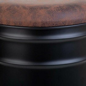 Secchio Alexandra House Living Nero Canapa Metallo Legno di abete 35 x 31 x 40 cm Con coperchio Con maniglia