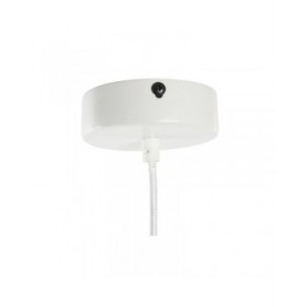 Lampadario DKD Home Decor Metallo Bianco Marrone Chiaro Rattan 50 W (30 x 30 x 38 cm)