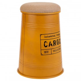Sgabello Alexandra House Living Arancio Tela di iuta Metallo Spugna Legno MDF 47 x 27 x 33 cm