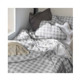 Set di copripiumino HappyFriday Basic Kids Grigio Singolo Vichy 2 Pezzi