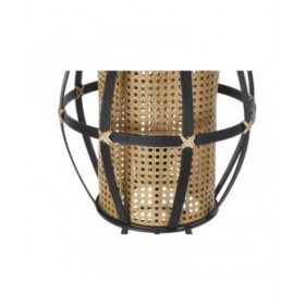 Lampada da Terra DKD Home Decor Marrone Nero Metallo Bambù 50 W 220 V 38 x 38 x 119 cm