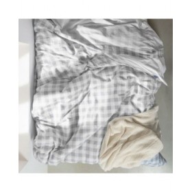 Set di copripiumino HappyFriday Basic Kids Grigio Singolo Vichy 2 Pezzi