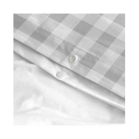 Set di copripiumino HappyFriday Basic Kids Grigio Singolo Vichy 2 Pezzi