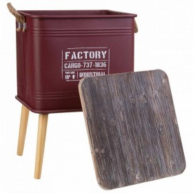 Comodino Alexandra House Living Rosso 41 x 41 x 61 cm