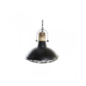 Lampadario DKD Home Decor 52 x 52 x 57 cm Nero Marrone Ferro Legno di mango 50 W