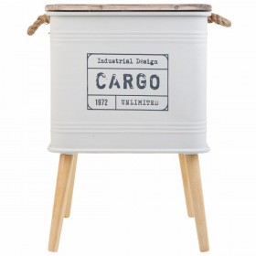 Comodino Alexandra House Living Bianco 41 x 41 x 61 cm