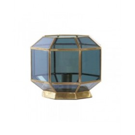 Lampada da tavolo DKD Home Decor Cristallo Azzurro Dorato 220 V Ottone 50 W Moderno (29 x 29 x 25 cm)