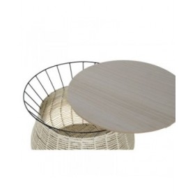 Tavolino da Caffè DKD Home Decor Nero Naturale Metallo Ferro Legno MDF 30 x 40 cm 54 x 54 x 40 cm