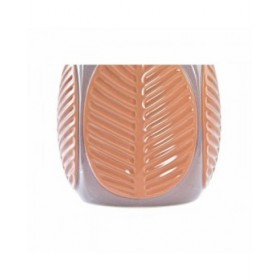 Vaso DKD Home Decor Marrone Rosa Gres Foglia della pianta 17 x 17 x 26 cm (2 Unità)