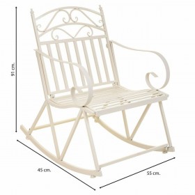 Sedia a dondolo Alexandra House Living Bianco Ferro 24 x 45 x 24 cm