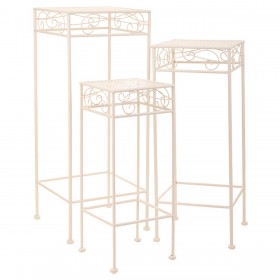 Supporto per Vaso Alexandra House Living Bianco Metallo Ferro 28 x 160 x 58 cm