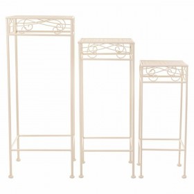 Supporto per Vaso Alexandra House Living Bianco Metallo Ferro 28 x 160 x 58 cm