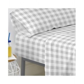 Lenzuolo con angoli aderenti HappyFriday Basic Kids Grigio 105 x 200 x 32 cm Vichy