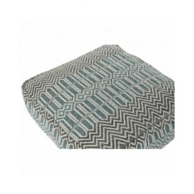 Cuscino DKD Home Decor Da terreno Righe Azzurro Poliestere Cotone Bianco Verde Boho (60 x 60 x 25 cm)