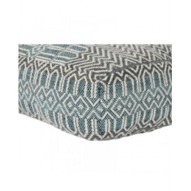Cuscino DKD Home Decor Da terreno Righe Azzurro Poliestere Cotone Bianco Verde Boho (60 x 60 x 25 cm)
