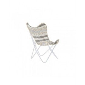 Poltrona da giardino DKD Home Decor Bianco Grigio 74 x 65 x 90 cm