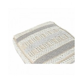 Cuscino DKD Home Decor Da terreno Bianco Grigio Quadrato Boho 60 x 60 x 25 cm