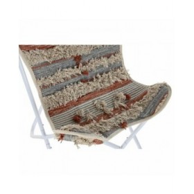 Poltrona da giardino DKD Home Decor Bianco Arancio Ferro 74 x 65 x 90 cm