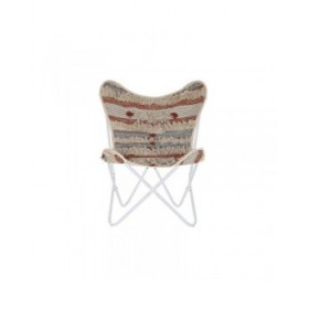 Poltrona da giardino DKD Home Decor Bianco Arancio Ferro 74 x 65 x 90 cm