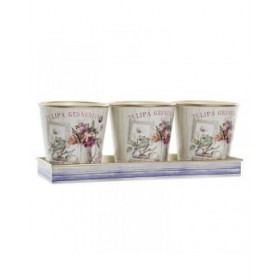 Set di Vasi DKD Home Decor Rosa Dorato PVC Alluminio Shabby Chic 38 x 13 x 14 cm (3 Pezzi)