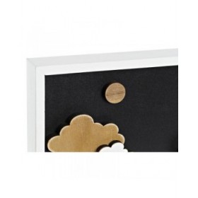 Decorazione da Parete DKD Home Decor Bianco Marrone Case Città 40 x 3,5 x 20 cm