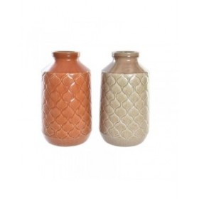 Vaso DKD Home Decor Porcellana Arancio Verde (20 x 20 x 35 cm) (2 Unità)