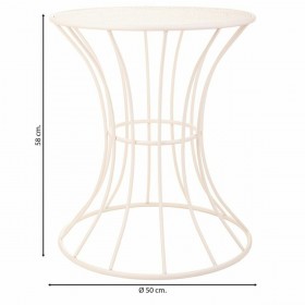 Tavolo aggiuntivo Alexandra House Living Bianco Ferro 20 x 50 x 21 cm