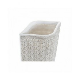 Vaso DKD Home Decor 17 x 10 x 47 cm Bianco Resina Moderno