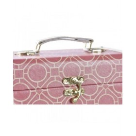 Set di Scatole Decorative DKD Home Decor Tela Legno Arancio Bianco 24 x 18 x 19 cm (2 Unità)