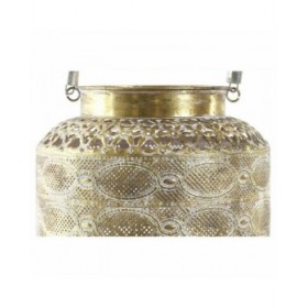 Lanterna DKD Home Decor 26,5 x 26,5 x 22 cm Finitura invecchiata Cristallo Dorato Metallo Arabo