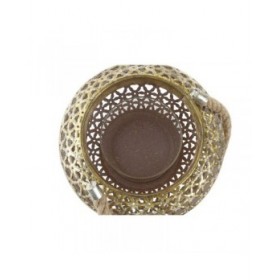 Lanterna DKD Home Decor 26,5 x 26,5 x 22 cm Finitura invecchiata Cristallo Dorato Metallo Arabo