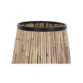 Vaso DKD Home Decor Naturale Nero Metallo Rattan 38 x 38 x 73 cm