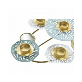 Candelabro DKD Home Decor Specchio Dorato Metallo Menta Waterlily (54 x 33 x 8 cm)