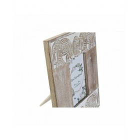 Cornice Portafoto DKD Home Decor Cristallo Elefante Marrone Bianco Legno di mango Indiano (23 x 1,5 x 28 cm)