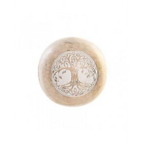 Statua Decorativa DKD Home Decor Bianco Naturale Albero Gufo Decapaggio 13 x 13 x 13 cm