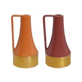 Portacandele DKD Home Decor Metallo Laccato (11 x 11 x 20 cm) (2 Unità)
