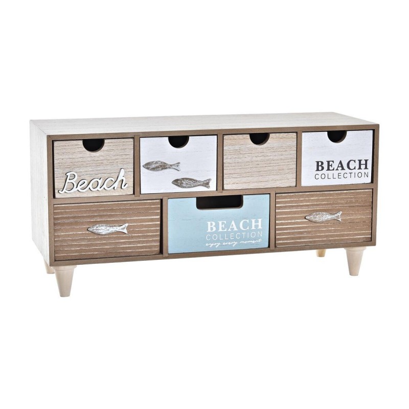 Scatola-Portagioie DKD Home Decor 40 x 16 x 19 cm Legno Marrone Turchese