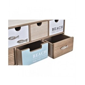 Scatola-Portagioie DKD Home Decor 40 x 16 x 19 cm Legno Marrone Turchese