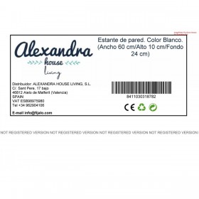 Mensole Alexandra House Living Bianco Legno MDP 60 x 10 x 24 cm