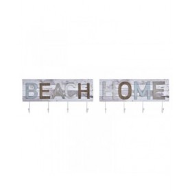 Appendiabiti da parete DKD Home Decor Legno Metallo Spiaggia 45 x 5 x 23 cm (2 Unità)