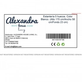 Libreria Alexandra House Living Bianco Legno MDP 170 x 58 x 23 cm 5 Mensole
