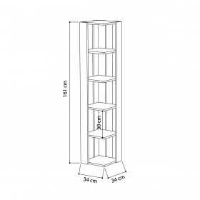 Scaffale ad Angolo Alexandra House Living Bianco Legno MDP 33 x 161 x 33 cm 5 Mensole