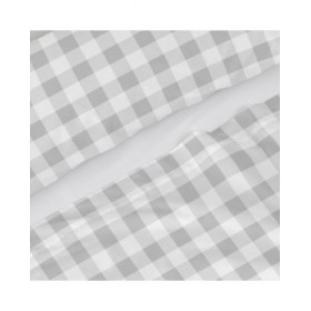 Set di Lenzuola HappyFriday Basic Kids Vichy Grigio Singolo 2 Pezzi