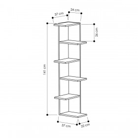 Scaffale ad Angolo Alexandra House Living Rovere Legno MDP 37 x 141 x 24 cm 4 Mensole