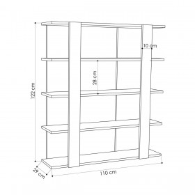 Libreria Alexandra House Living Bianco Legno MDP 110 x 122 x 29 cm 4 Mensole