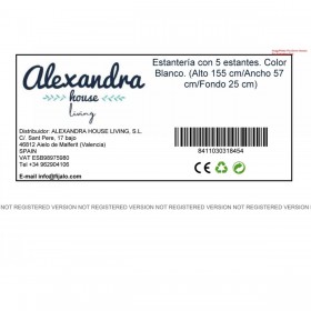 Libreria Alexandra House Living Bianco Legno MDP 57 x 155 x 25 cm 5 Mensole