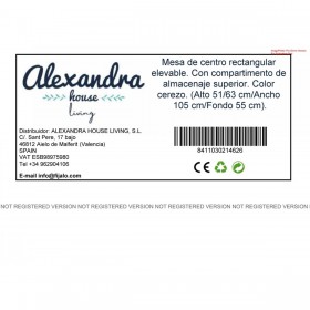 Tavolino da Caffè Alexandra House Living Ciliegio Metallo Legno MDP 105 x 51 x 55 cm