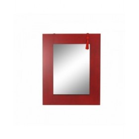 Specchio da parete DKD Home Decor Nero Rosso Orientale 70 x 2 x 90 cm